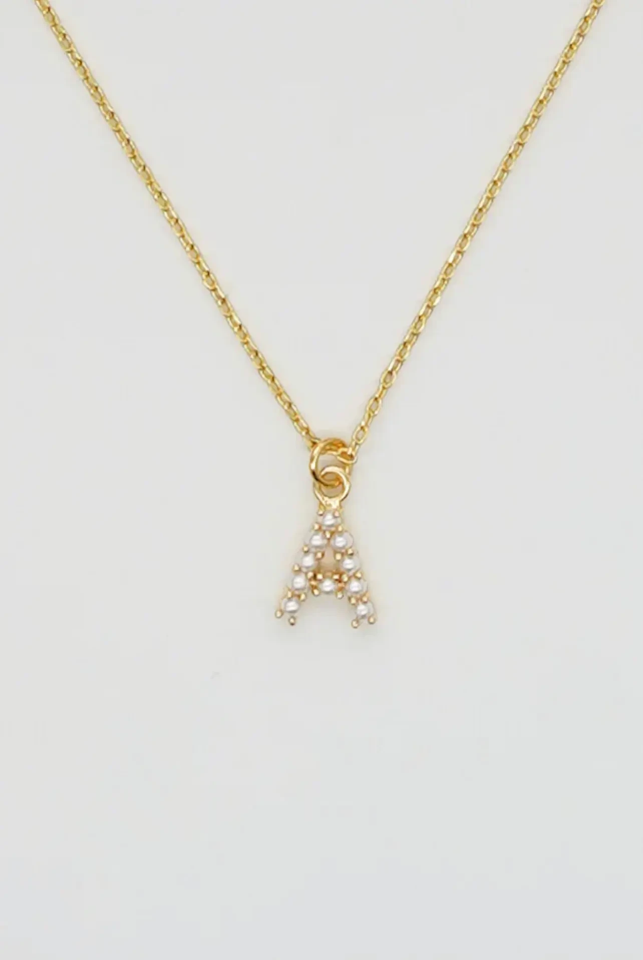 Dainty Love Pearl Initial Necklace
