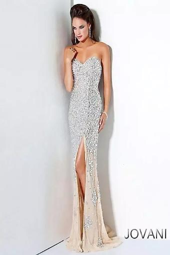 Jovani 4247 #14 Silver/Nude thumbnail